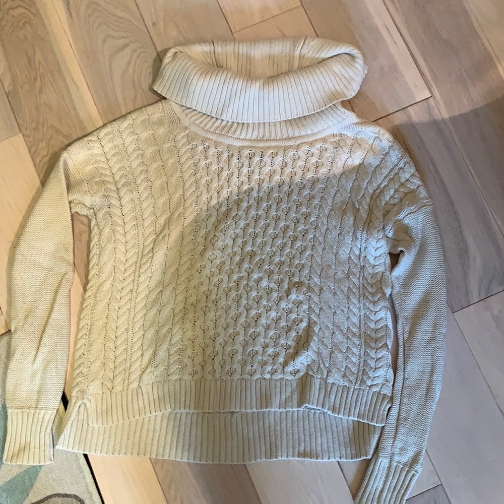 American Eagle funnel neck cream sweater